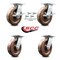 Service Caster 8 Inch High Temp Phenolic Caster Set with Roller Bearing 4 Swivel Lock 2 Brake SCC-35S820-PHRHT-SLB-BSL-2-BSL-2 - alternate 6